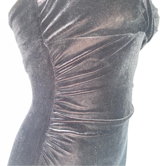 v i n t a g e :: Gorgeous Black Velvet Corset Tie Halter Maxi Dress - Picture 6 of 14